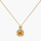 14K gold-plated jewelry set featuring square-cut cubic zirconia stones in ornate layered settings on white background.